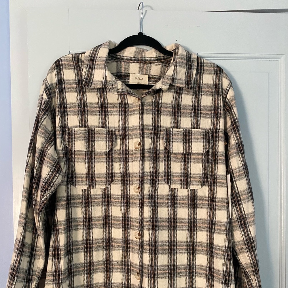 vintage oversized plaid shirt soft size L